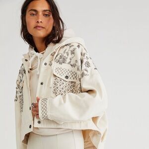 Free People Moonlight Hooded Denim Jacket